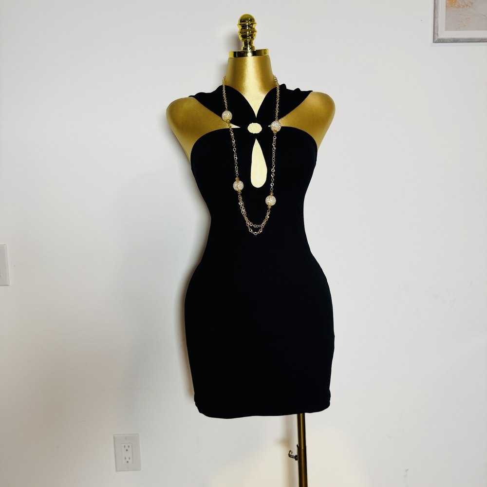 Zara Black Bodycon Halter Dress for Cocktail